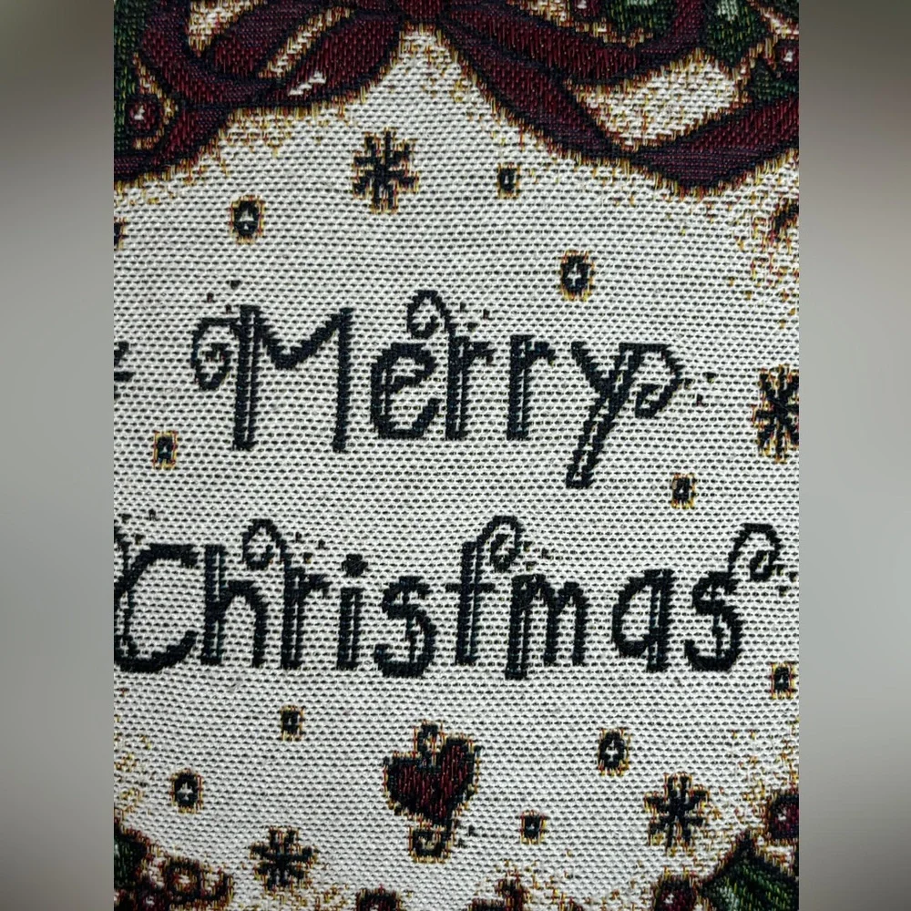 MERRY CHRISTMAS Throw Pillow Tapestry Joy Marie Decor 12